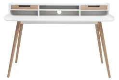 Miliboo Skandinavischer Schreibtisch aus Holz und weiß L140 cm OPUS* Design-schreibtische