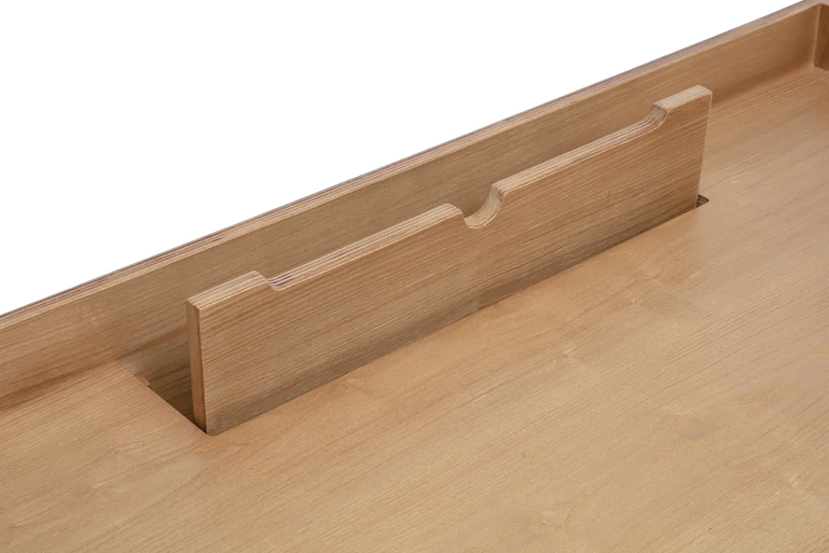 Miliboo Skandinavischer Schreibtisch mit Stauraum 2 Schubladen in hellem Holz B100 cm HALLEN* Design-schreibtische