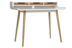 Miliboo Skandinavischer Schreibtisch weißes Holz mit Aufbewahrungsmöglichkeiten OPUS* Design-schreibtische