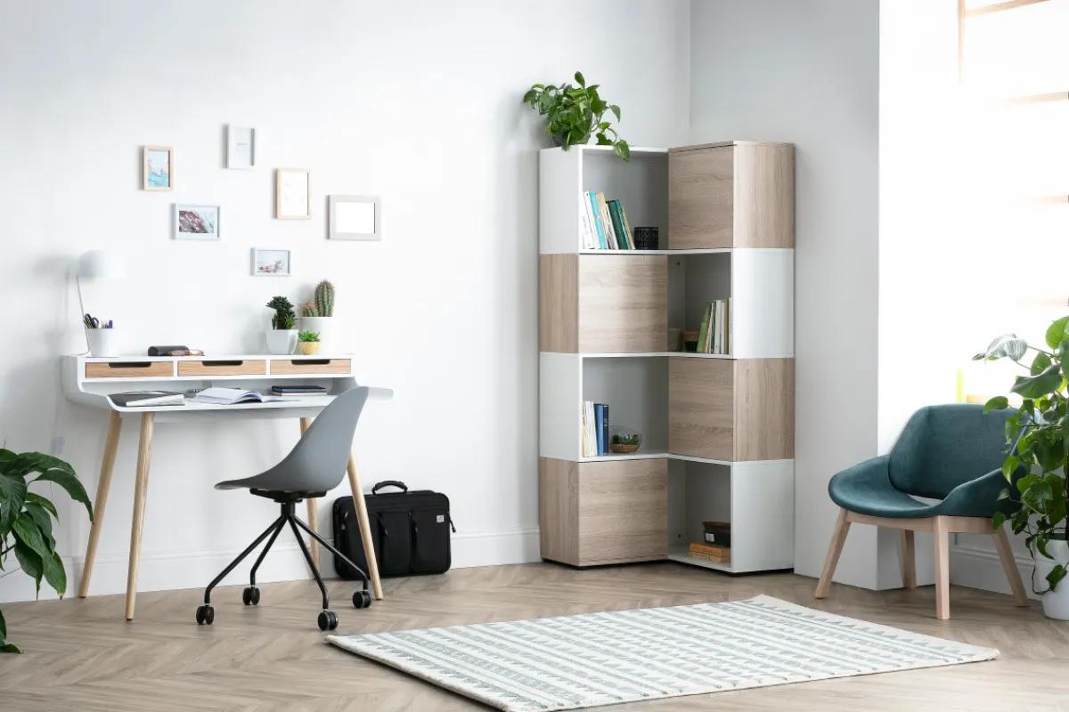 Miliboo Skandinavischer Schreibtisch weißes Holz mit Aufbewahrungsmöglichkeiten OPUS* Design-schreibtische