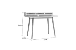 Miliboo Skandinavischer Schreibtisch weißes Holz mit Aufbewahrungsmöglichkeiten OPUS* Design-schreibtische
