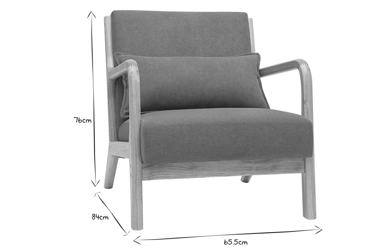 Miliboo Skandinavischer Sessel aus rostbraunem Stoff mit Samteffekt und hellem Massivholz DERRY* Design-sessel|Sessel
