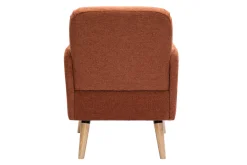 Miliboo Skandinavischer Sessel aus rostbraunem Stoff mit Samteffekt und Holz ISKO* Design-sessel|Sessel