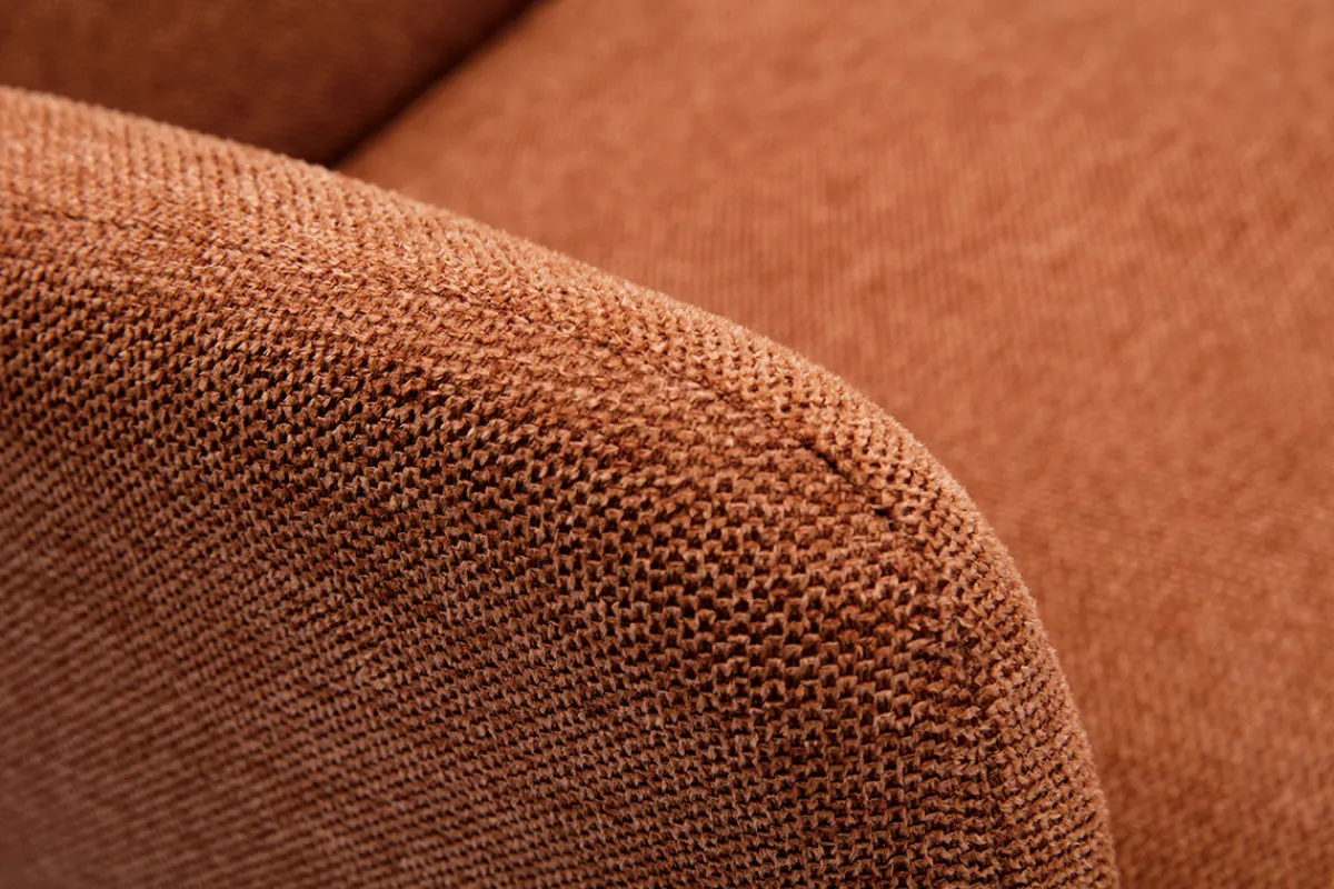 Miliboo Skandinavischer Sessel aus rostbraunem Stoff mit Samteffekt und Holz ISKO* Design-sessel|Sessel
