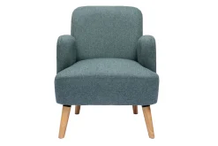 Miliboo Skandinavischer Sessel aus graugrünem Stoff und hellem Holz ISKO* Design-sessel|Sessel
