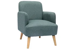 Miliboo Skandinavischer Sessel aus graugrünem Stoff und hellem Holz ISKO* Design-sessel|Sessel