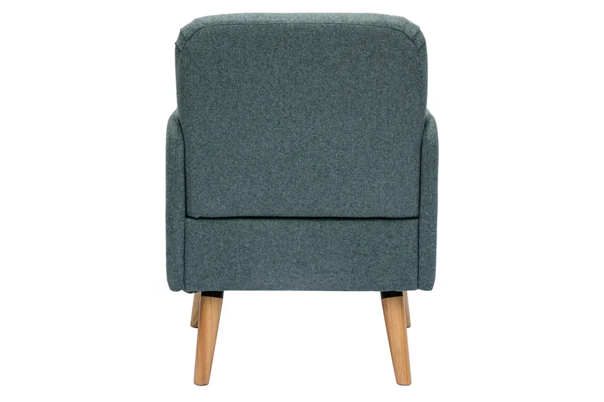 Miliboo Skandinavischer Sessel aus graugrünem Stoff und hellem Holz ISKO* Design-sessel|Sessel