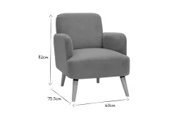 Miliboo Skandinavischer Sessel aus graugrünem Stoff und hellem Holz ISKO* Design-sessel|Sessel