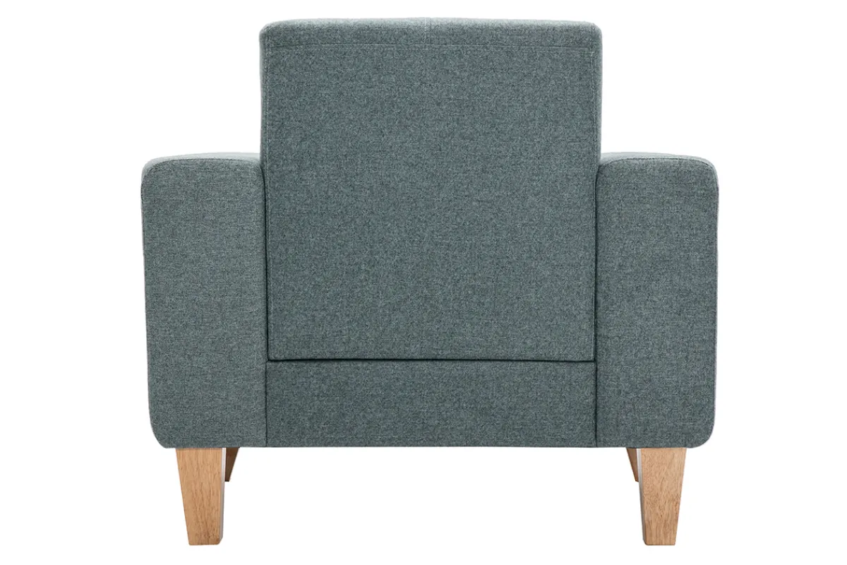 Miliboo Skandinavischer Sessel aus graugrünem Stoff und hellem Holz FJORD* Design-sessel|Sessel