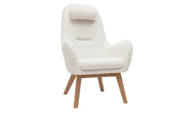 Miliboo Skandinavischer Sessel aus Stoff mit Woll-Effekt und Holz MANIA* Design-sessel|Sessel