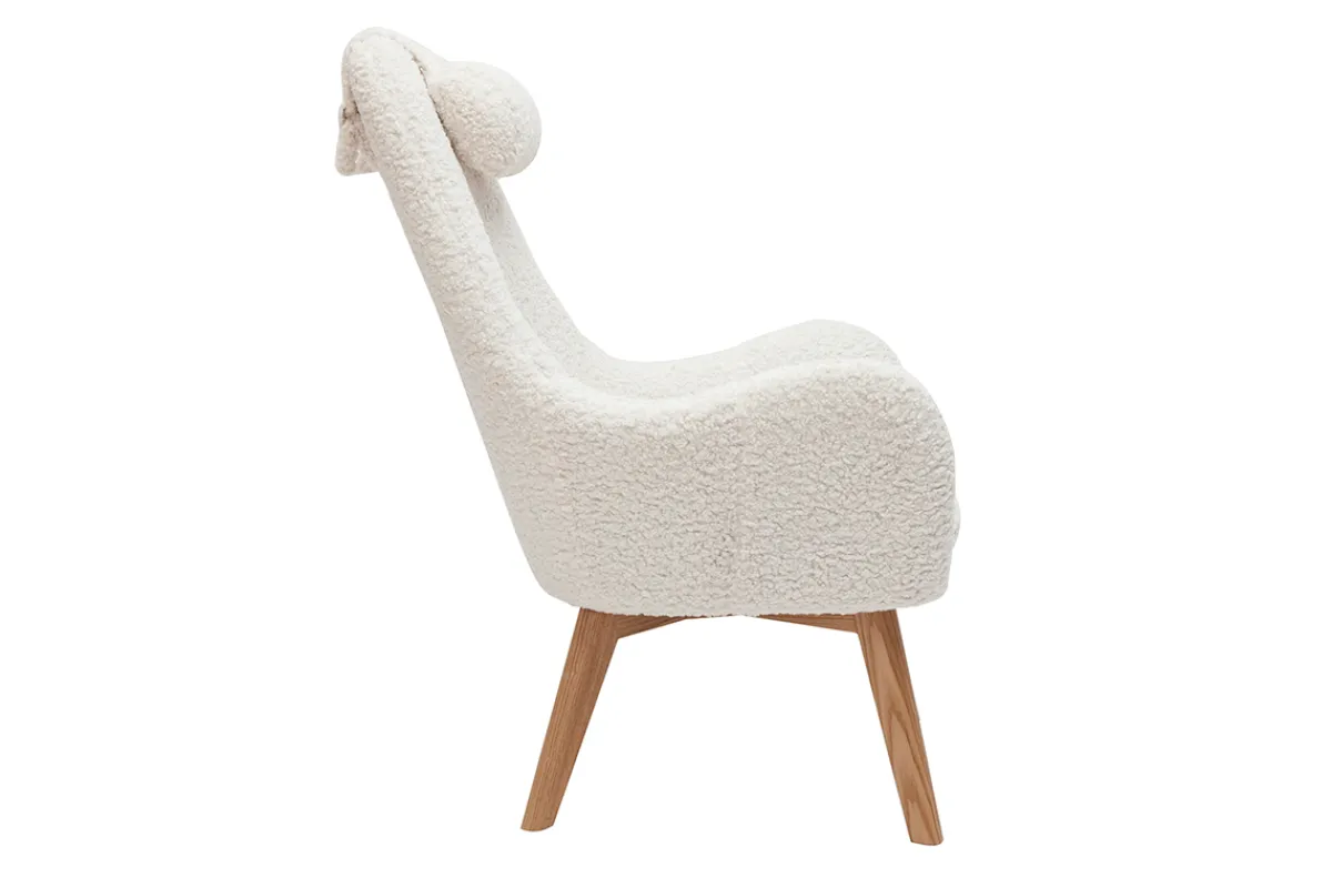 Miliboo Skandinavischer Sessel aus Stoff mit Woll-Effekt und Holz MANIA* Design-sessel|Sessel