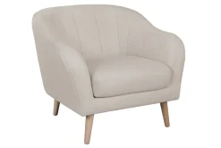 Miliboo Skandinavischer Sessel aus beigem Stoff mit Holz ISIS* Design-sessel|Sessel