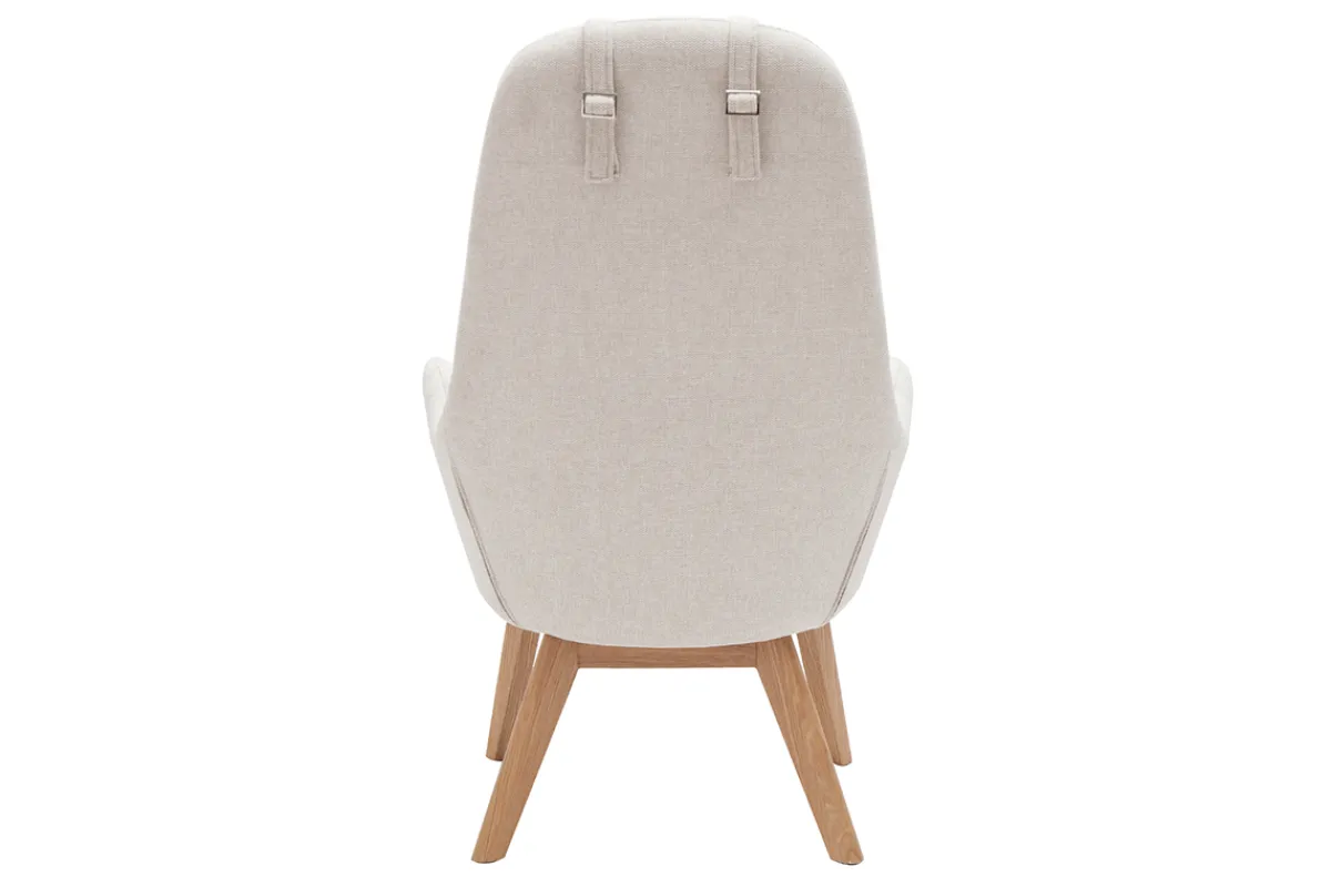 Miliboo Skandinavischer Sessel aus beigem Stoff mit hellem Holz MANIA* Design-sessel|Sessel