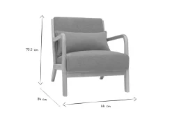 Miliboo Skandinavischer Sessel aus senfgelbem Stoff mit Samteffekt und hellem Massivholz DERRY* Design-sessel|Sessel