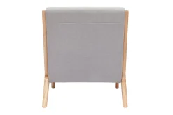 Miliboo Skandinavischer Sessel aus hellgrauem Stoff mit Samteffekt und hellem Massivholz DERRY* Design-sessel|Sessel