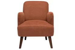 Miliboo Skandinavischer Sessel aus samtigem texturiertem Stoff in verbrannter Erde und dunklem Holz ISKO* Design-sessel|Sessel