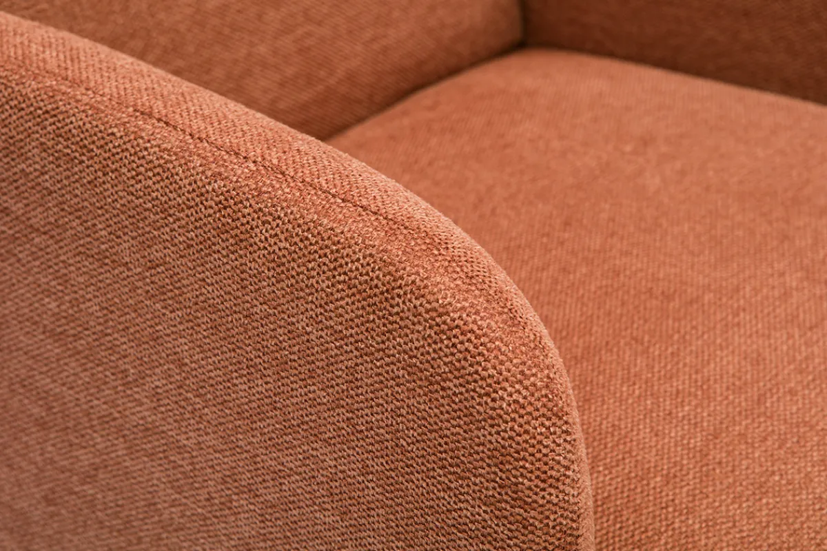 Miliboo Skandinavischer Sessel aus samtigem texturiertem Stoff in verbrannter Erde und dunklem Holz ISKO* Design-sessel|Sessel