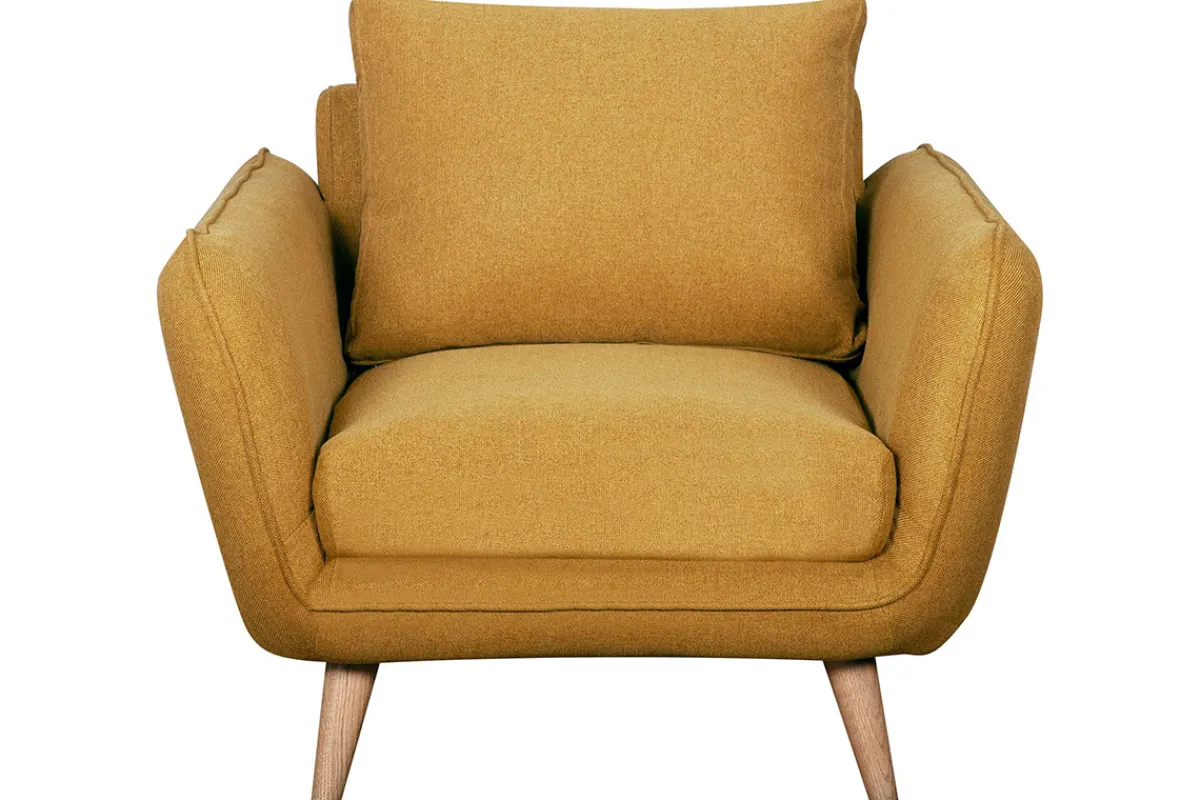 Miliboo Skandinavischer Sessel gelb und Holz CREEP* Design-sessel|Sessel