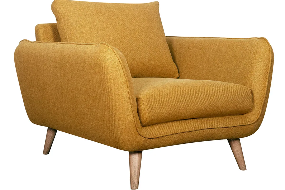 Miliboo Skandinavischer Sessel gelb und Holz CREEP* Design-sessel|Sessel