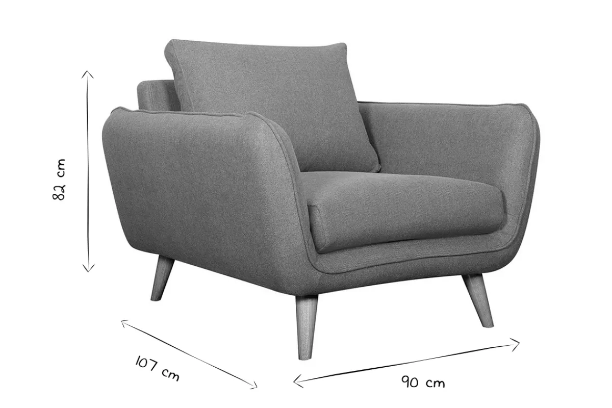 Miliboo Skandinavischer Sessel gelb und Holz CREEP* Design-sessel|Sessel