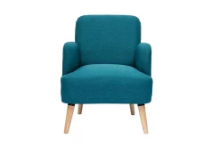 Miliboo Skandinavischer Sessel in Entenblau und hellem Holz ISKO* Design-sessel|Sessel