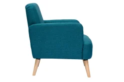 Miliboo Skandinavischer Sessel in Entenblau und hellem Holz ISKO* Design-sessel|Sessel