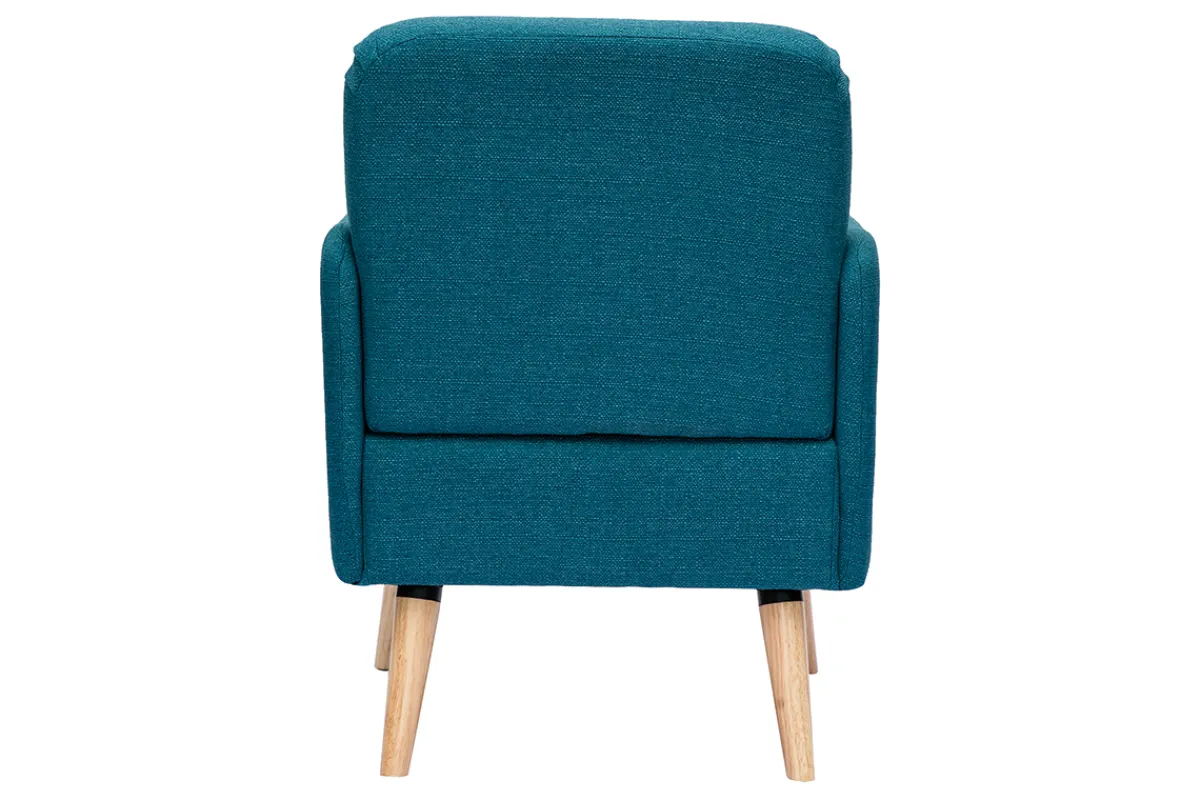 Miliboo Skandinavischer Sessel in Entenblau und hellem Holz ISKO* Design-sessel|Sessel
