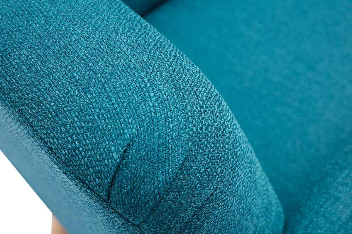 Miliboo Skandinavischer Sessel in Entenblau und hellem Holz ISKO* Design-sessel|Sessel
