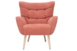 Miliboo Skandinavischer Sessel in terrakotta Stoff (Lachs-farbe) und Holz AVERY* Design-sessel|Sessel