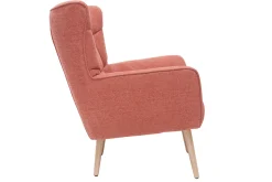 Miliboo Skandinavischer Sessel in terrakotta Stoff (Lachs-farbe) und Holz AVERY* Design-sessel|Sessel
