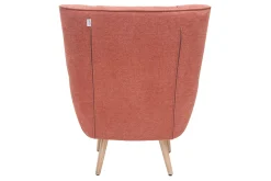 Miliboo Skandinavischer Sessel in terrakotta Stoff (Lachs-farbe) und Holz AVERY* Design-sessel|Sessel