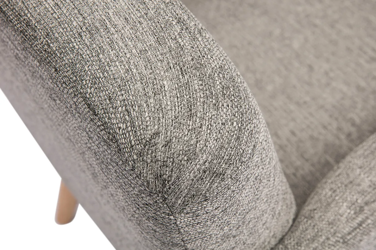 Miliboo Skandinavischer Sessel in Hellgrau und hellem Holz ISKO* Design-sessel|Sessel