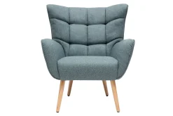Miliboo Skandinavischer Sessel in grünem Stoff und Holz AVERY* Design-sessel|Sessel
