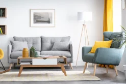 Miliboo Skandinavischer Sessel in grünem Stoff und Holz AVERY* Design-sessel|Sessel