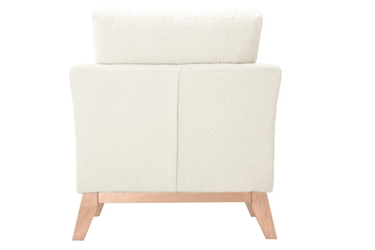 Miliboo Skandinavischer Sessel mit abnehmbarem Bezug in Weiß mit Bouclé-Wolleffekt OSLO* Design-sessel|Sessel