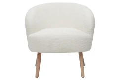 Miliboo Skandinavischer Sessel mit Bouclé-Wolleffekt und Holz MAGGIE* Design-sessel|Sessel