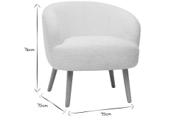 Miliboo Skandinavischer Sessel mit Bouclé-Wolleffekt und Holz MAGGIE* Design-sessel|Sessel