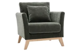 Miliboo Skandinavischer Sessel mit abnehmbarem Bezug in Velourseffekt in Senf OSLO* Design-sessel|Sessel