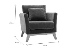 Miliboo Skandinavischer Sessel mit abnehmbarem Bezug in Velourseffekt in Senf OSLO* Design-sessel|Sessel