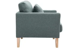 Miliboo Skandinavischer Sessel mit abnehmbarem Bezug aus graugrünem Stoff und hellem Holz OSLO* Design-sessel|Sessel