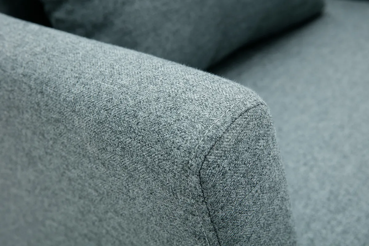 Miliboo Skandinavischer Sessel mit abnehmbarem Bezug aus graugrünem Stoff und hellem Holz OSLO* Design-sessel|Sessel