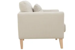 Miliboo Skandinavischer Sessel mit abnehmbarem Bezug in Velourseffekt in Beige OSLO* Design-sessel|Sessel