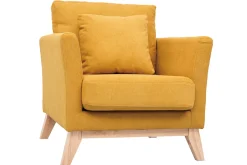 Miliboo Skandinavischer Sessel mit abnehmbarem Bezug in Samteffekt in Senf OSLO* Design-sessel|Sessel