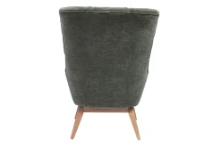 Miliboo Skandinavischer Sessel mit Samteffekt in Khaki und Holz BRODY* Design-sessel|Sessel