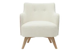 Miliboo Skandinavischer Sessel mit Woll-Effekt und Holz VALMY* Design-sessel|Sessel