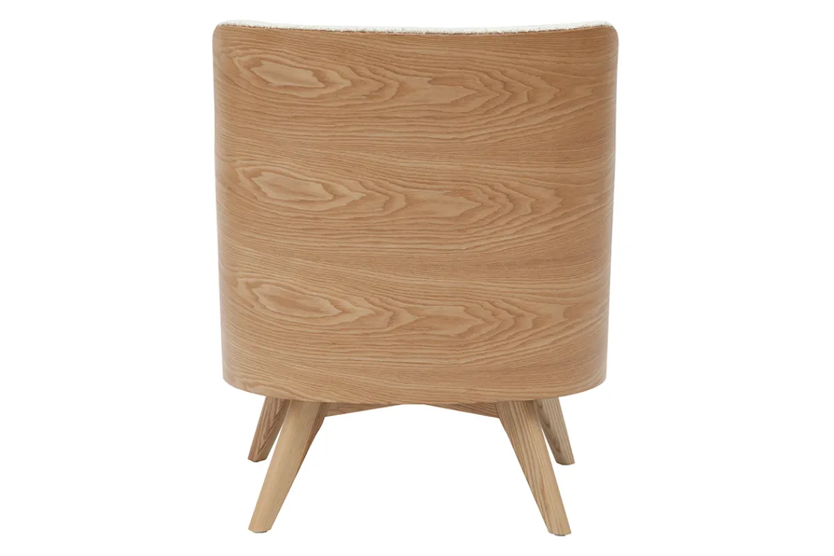 Miliboo Skandinavischer Sessel mit Woll-Effekt und Holz VALMY* Design-sessel|Sessel