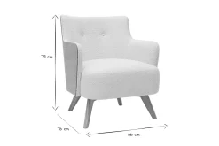 Miliboo Skandinavischer Sessel mit Woll-Effekt und Holz VALMY* Design-sessel|Sessel