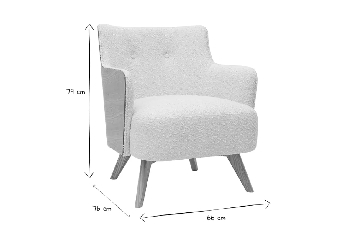 Miliboo Skandinavischer Sessel mit Woll-Effekt und Holz VALMY* Design-sessel|Sessel
