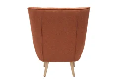 Miliboo Skandinavischer Sessel Stoff mit Samteffekt Rostbraun mit Holzfüßen AVERY* Design-sessel|Sessel