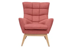 Miliboo Skandinavischer Sessel Stoff mit Samteffekt Terracotta mit Holzfüßen BRODY* Design-sessel|Sessel